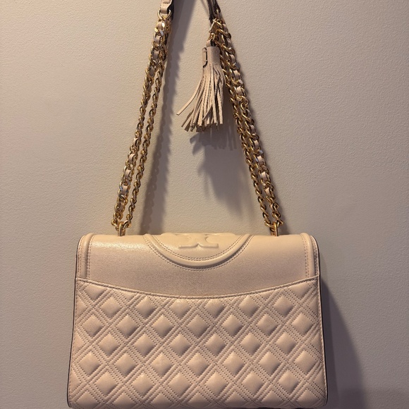 Tory Burch Fleming Convertible Shoulder Bag - Cream/Ivory/Gold - Picture 4 of 14